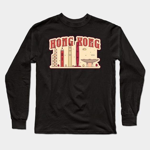 Hong Kong city Long Sleeve T-Shirt by SerenityByAlex